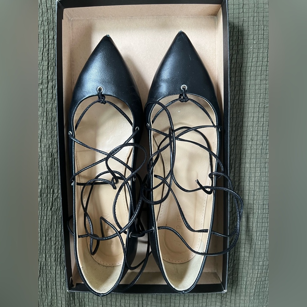 JCrew Leather Lace-Up Flats